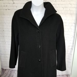 Ellen Tracy black wool-blend winter coat